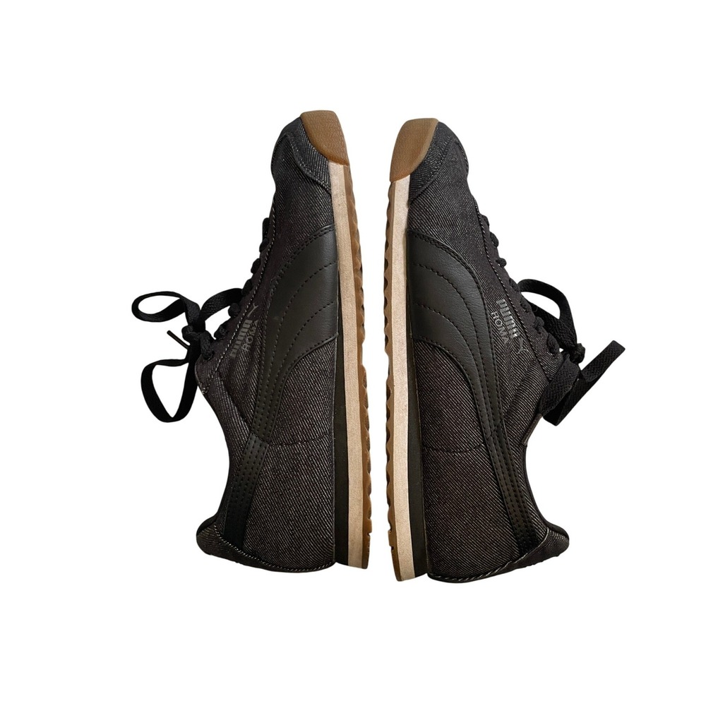 Puma Roma Denim Black Sneakers Gum Sole Mens 9